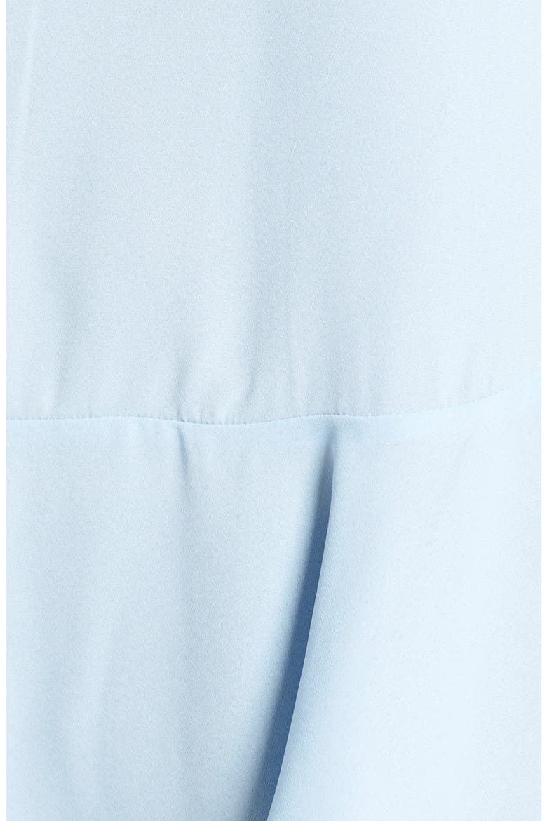 Ruffle Hem Tie Neck Blouse, Alternate, color, LIGHT CHAMBRAY