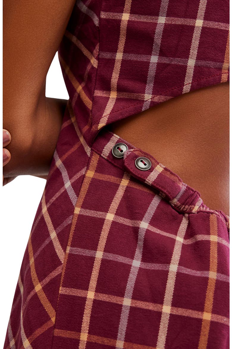 Atlas Plaid Minidress, Alternate, color, COCOA PLUM COM