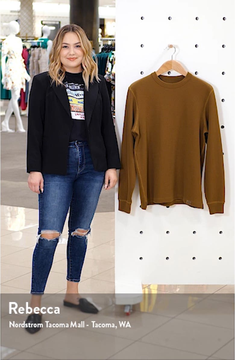 Waffle Knit Thermal Crewneck Shirt, sales video thumbnail