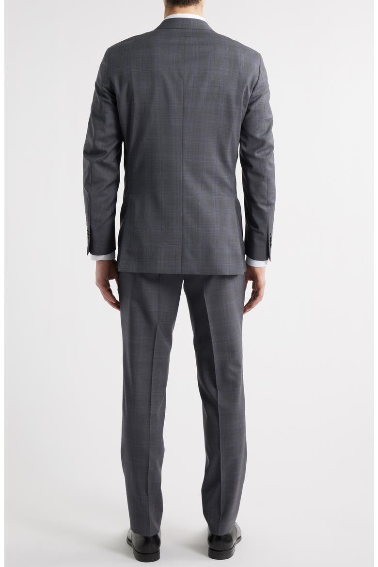 Flynn Classic Fit Charcoal Grey Plaid Wool Suit, Alternate, color, GREY