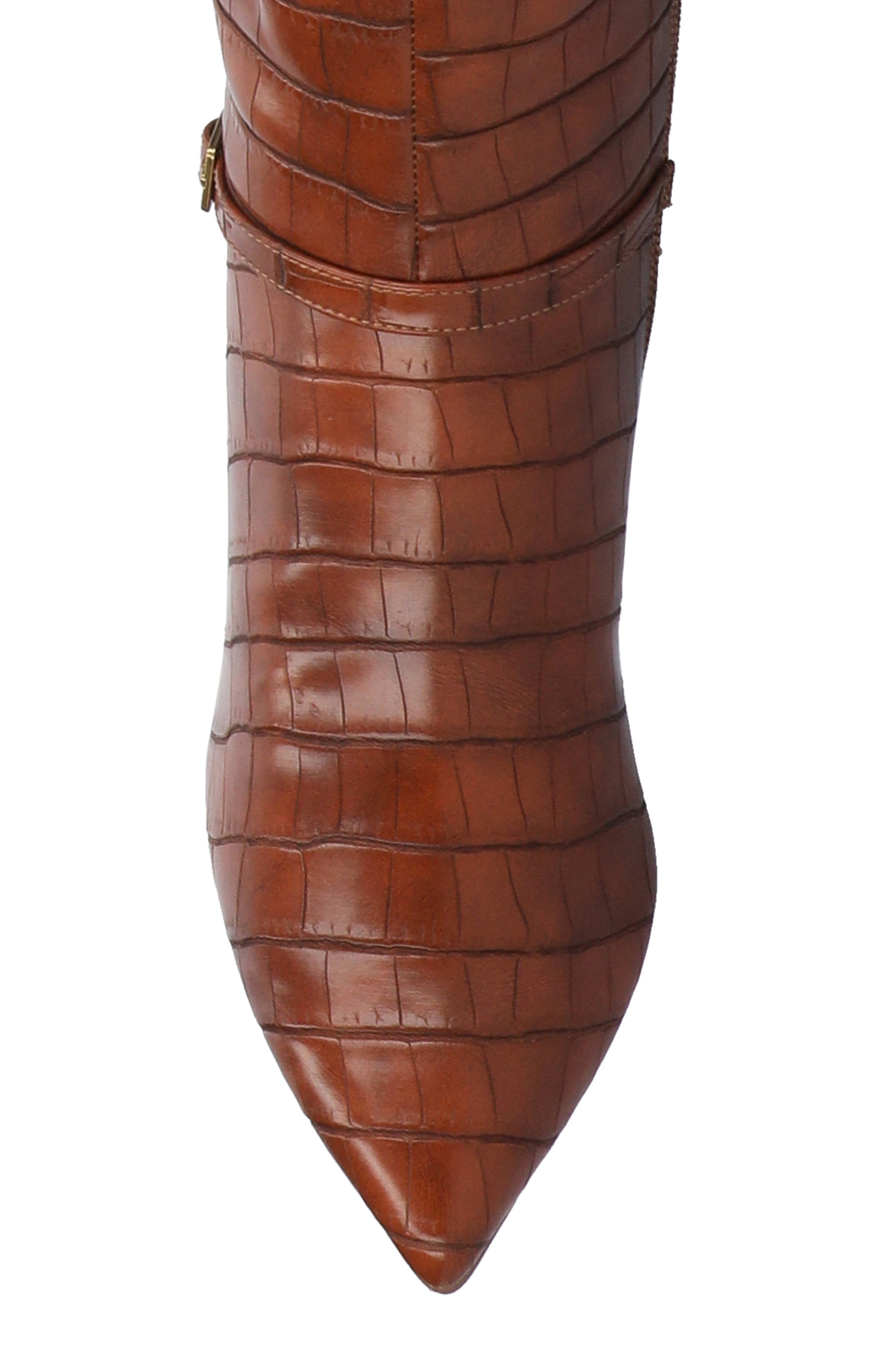 Elara Tall Boot, Alternate, color, COGNAC CROCODILE