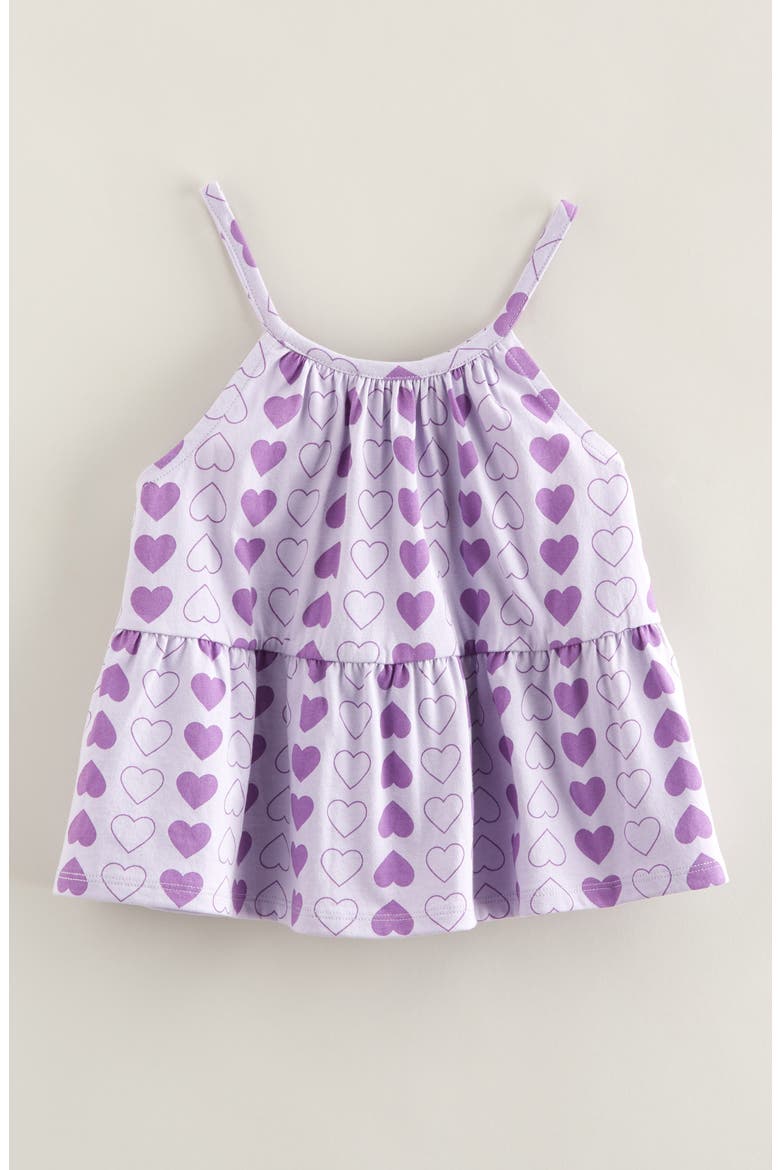 Kids' Cotton Tiered Camisole, Alternate, color, PURPLE PETAL HEART OUTLINES