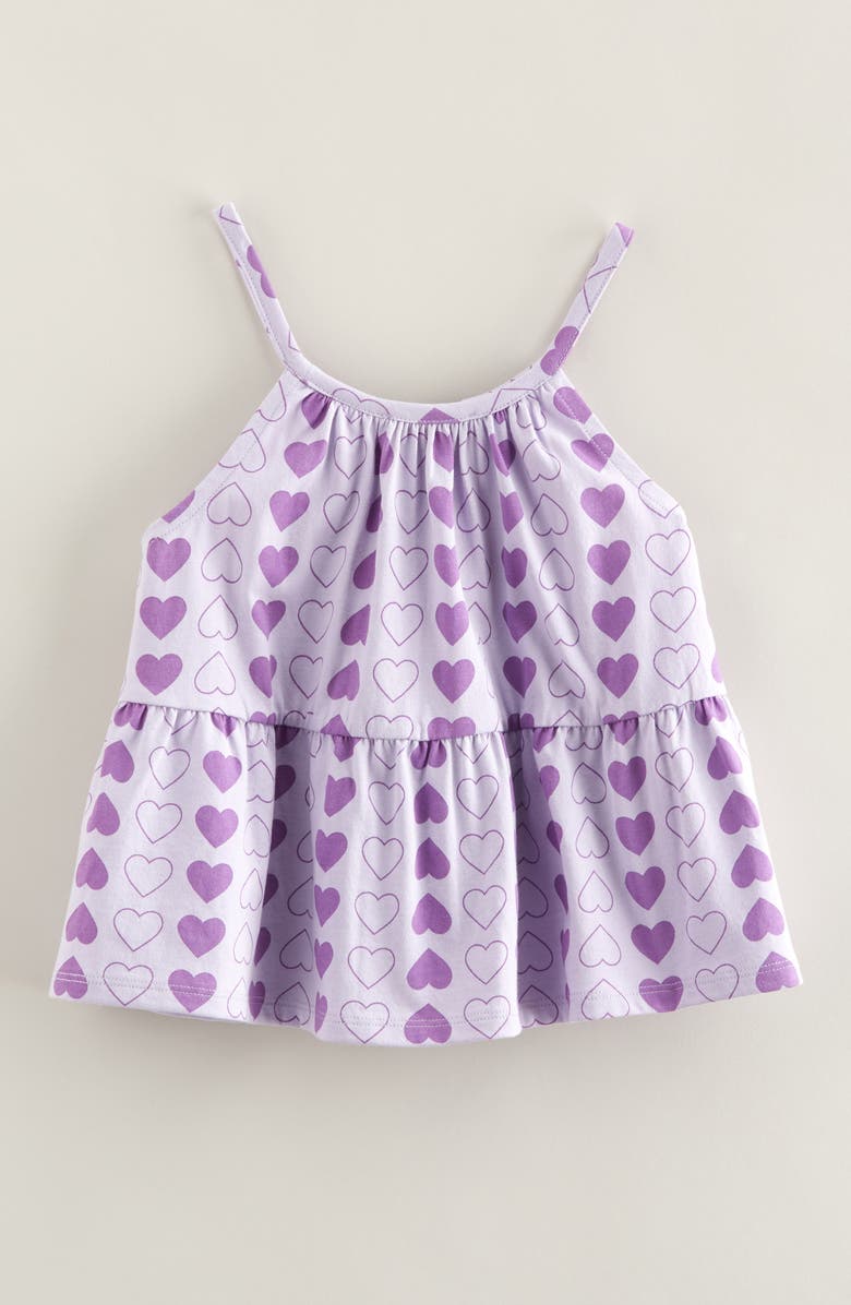 Tucker + Tate Kids' Cotton Tiered Camisole, Alternate, color, Purple Petal Heart Outlines