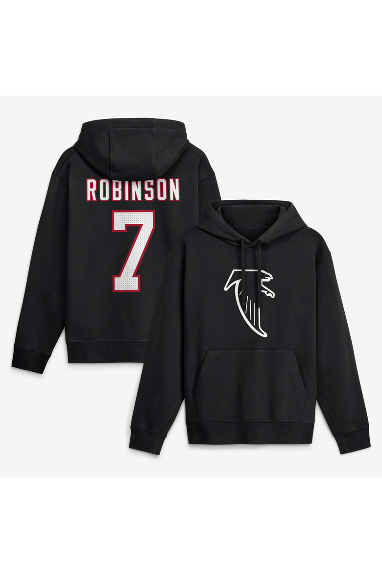 Men's Nike Bijan Robinson Black Atlanta Falcons Name & Number Hoodie, Main, color, Black