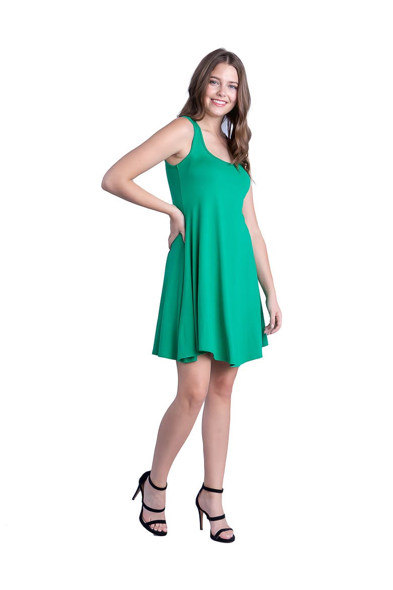 Sleeveless A-Line Fit and Flare Skater Dress, Alternate, color, Green