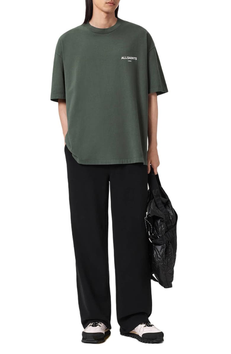 AllSaints Halcyon Oversize Cotton Graphic T-Shirt, Alternate, color, Garnet Green