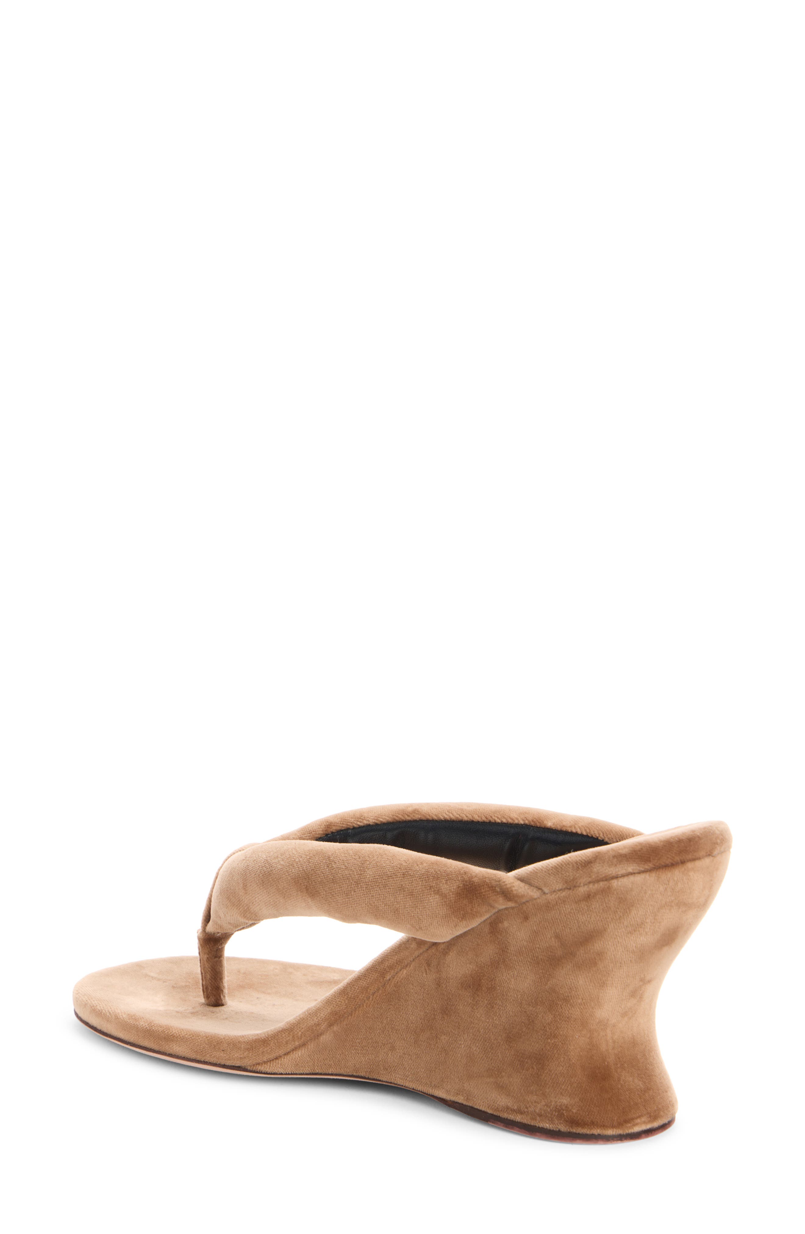 Gaeta Wedge Thong Sandal, Alternate, color, TEAK