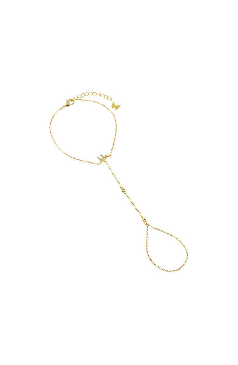 BY ADINA EDEN CZ Bezel Chai Hand Chain, Main, color, Gold