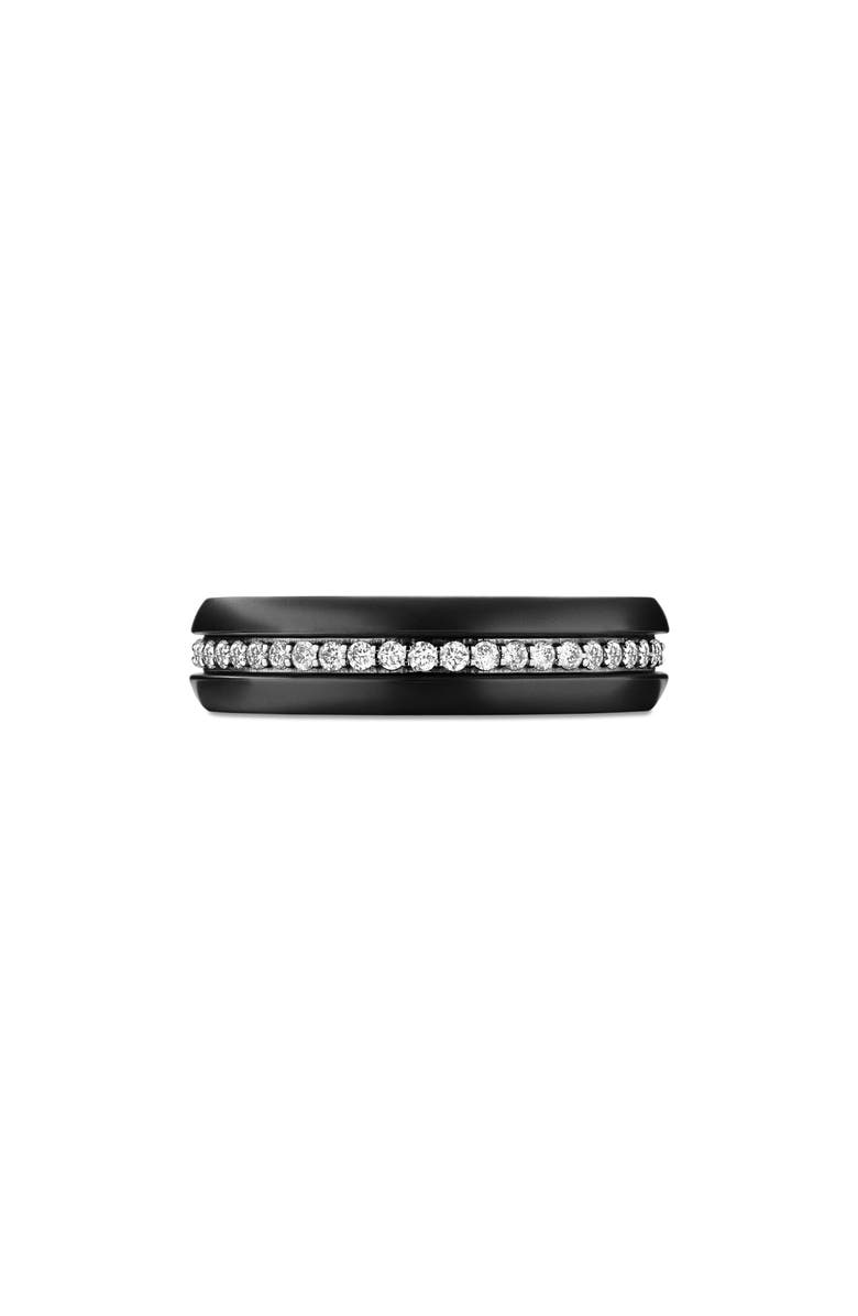 David Yurman Streamline<sup>®</sup> Band Ring in Black Titanium with Diamond, 6mm, Main, color,