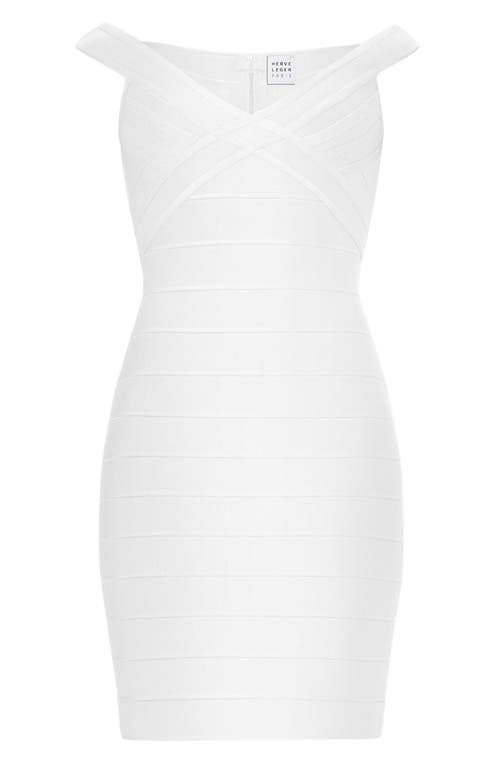 Herve Leger The Rachel Bandage Minidress In White