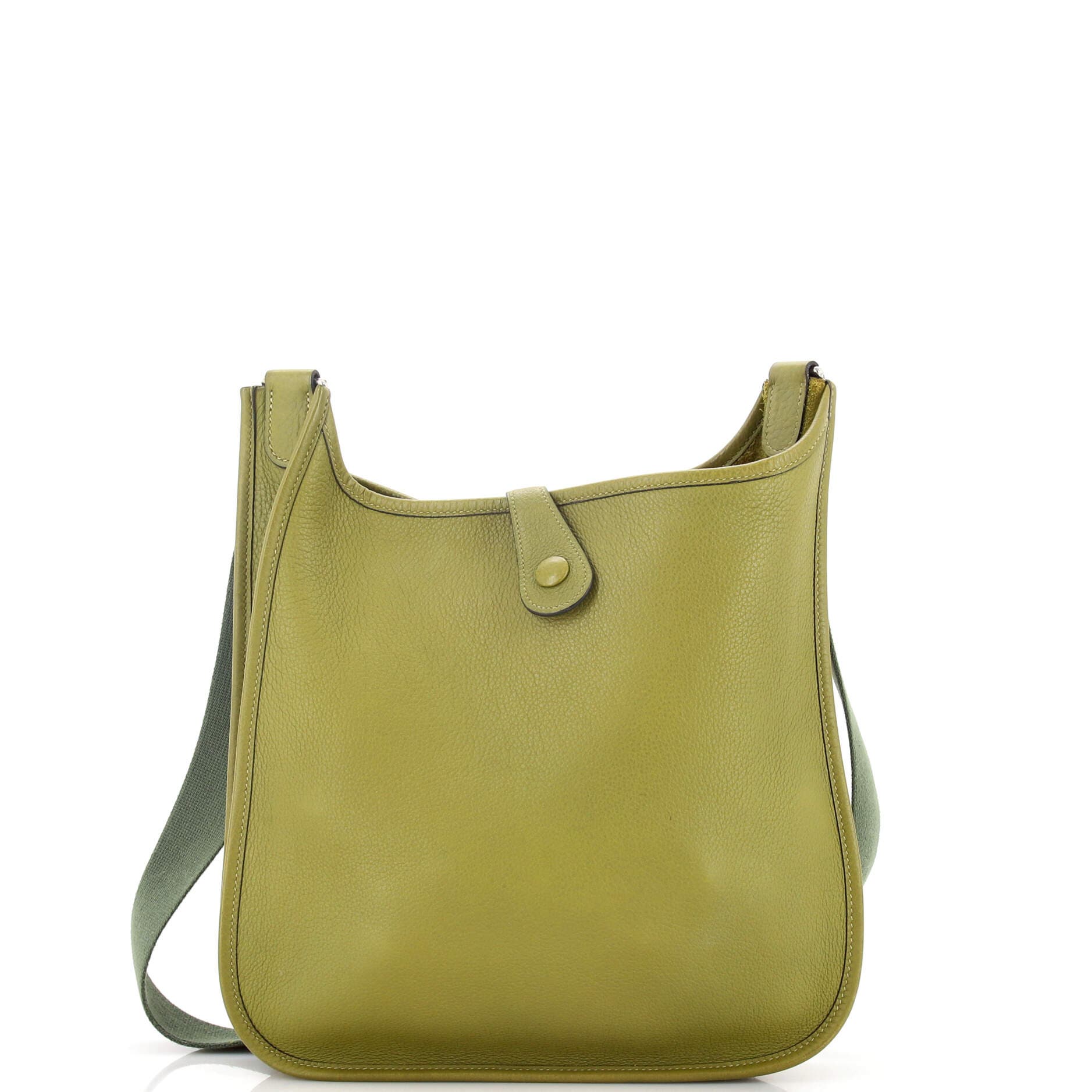 Pre-Owned Hermes Evelyne Bag Gen I Clemence PM, Alternate, color, Chartreuse