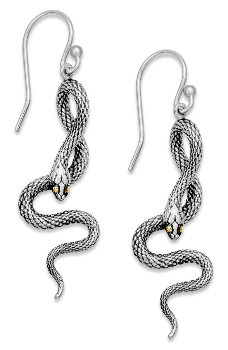 SAMUEL B. Snake Drop Earrings, Main, color, Silver And Gold