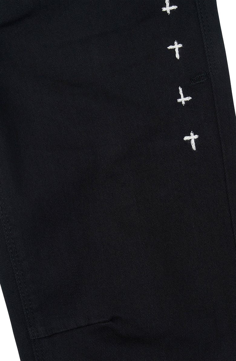 RtA Kids' Carlo Skinny Jeans, Alternate, color, Black Multi Cross