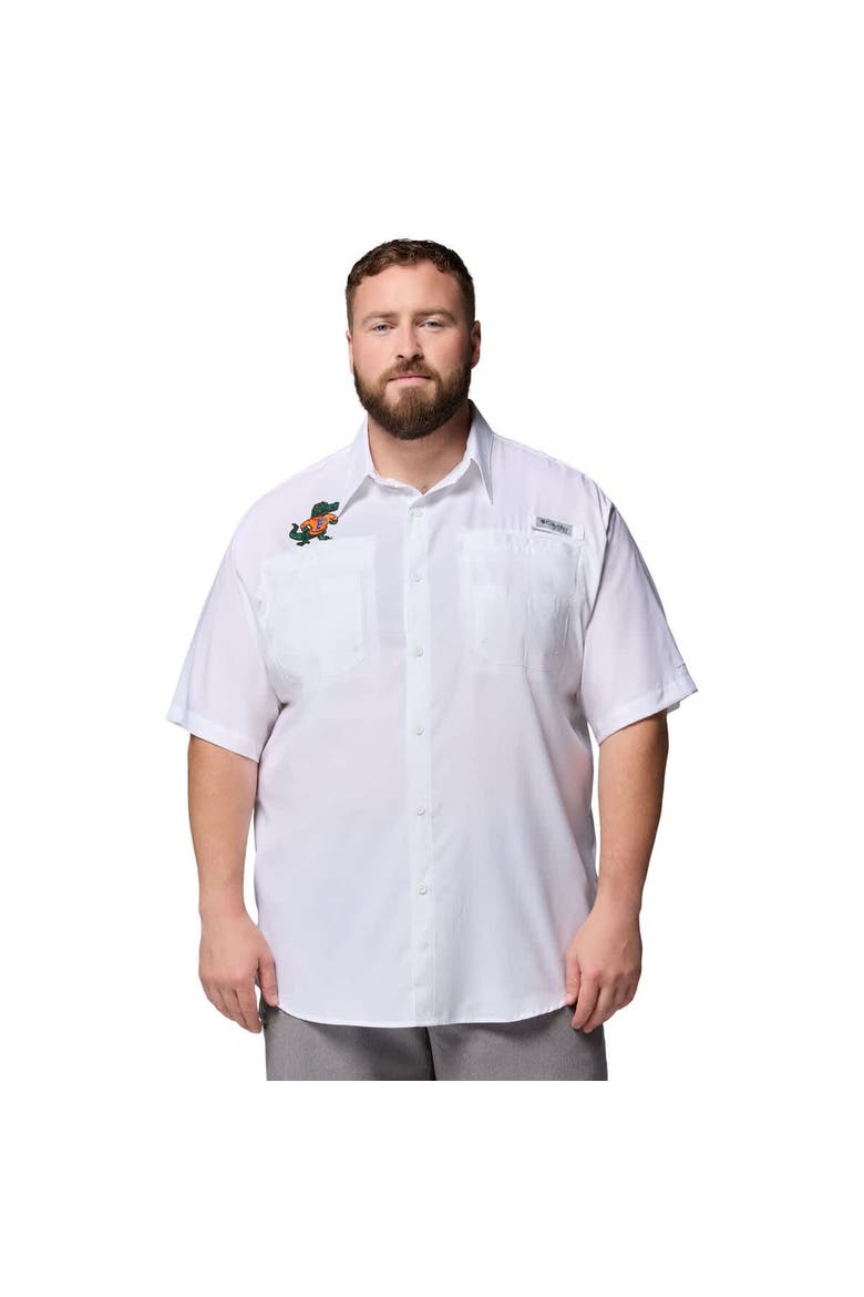 Men's Columbia  White Florida Gators Big & Tall Tamiami Omni-Shade Button-Down Shirt, Main, color, White