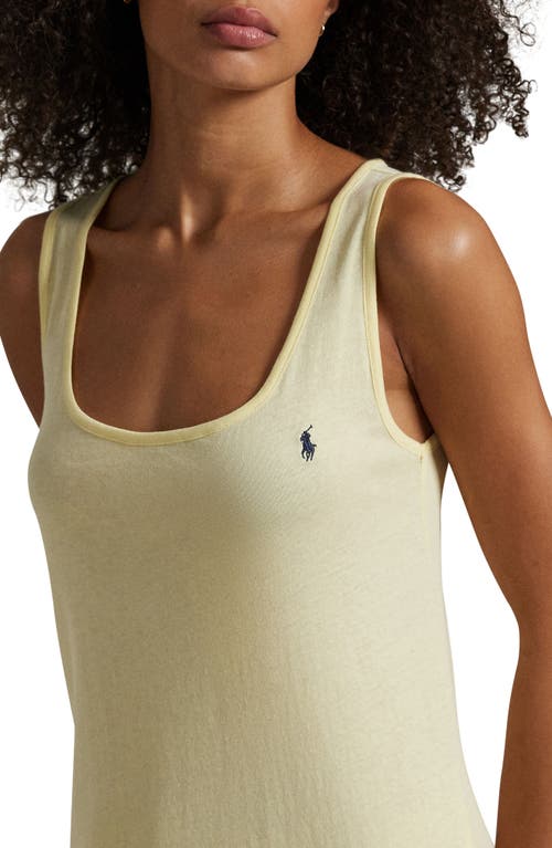 Polo Ralph Lauren Scoop Neck Sleeveless Cotton Nightgown In Yellow