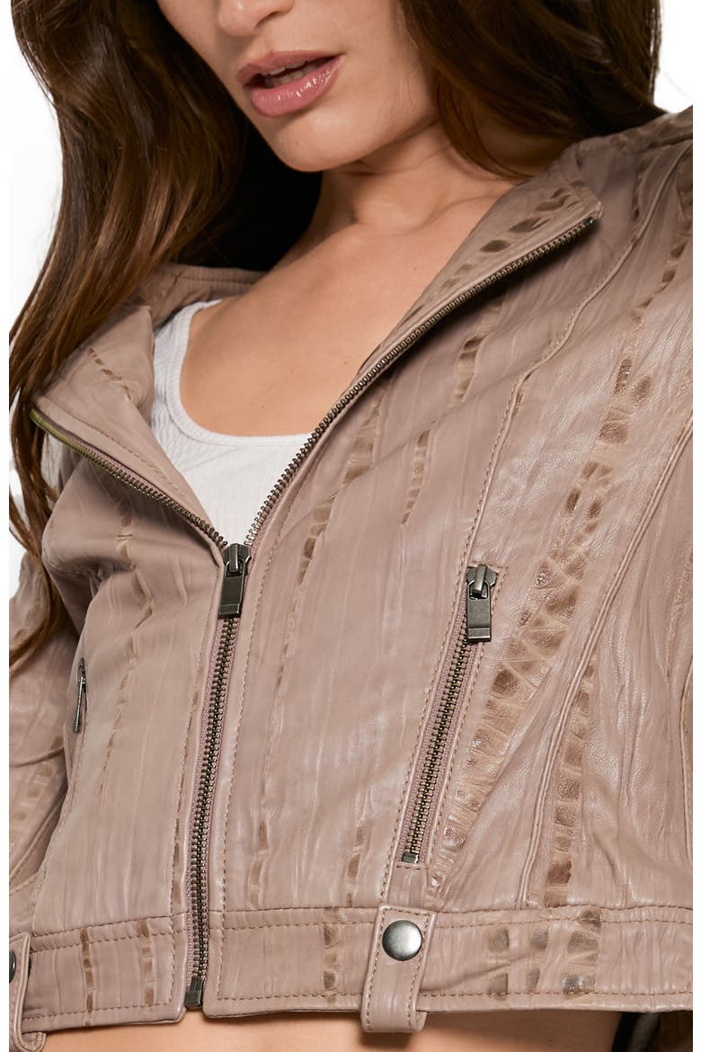 One Love Fringe Moto Jacket, Alternate, color, Mocha