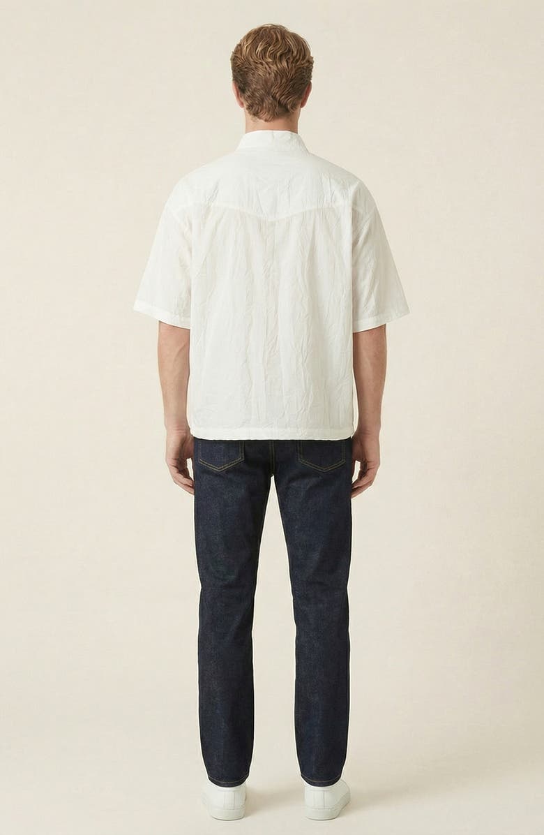 Modenaire Stand Collar Short Sleeve Shirt, Alternate, color, Off-White