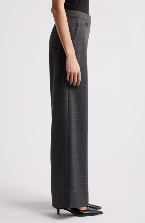 Nordstrom Print Wide Leg Pants In Grey Glen Plaid