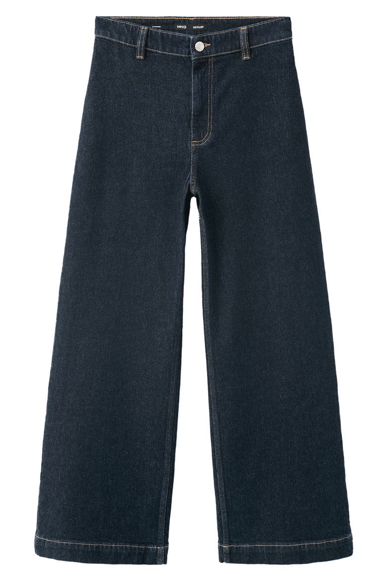Catherin Frayed High Waist Wide Leg Culotte Jeans, Main, color, OPEN BLUE
