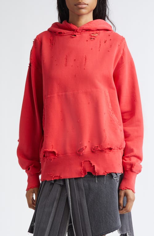 KURO More Damage Rip & Repair French Terry Hoodie in Red  product