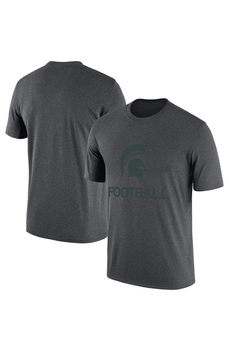 Nike Men's Nike Heathered Charcoal Michigan State Spartans Team Football Legend T-Shirt, Main, color, 