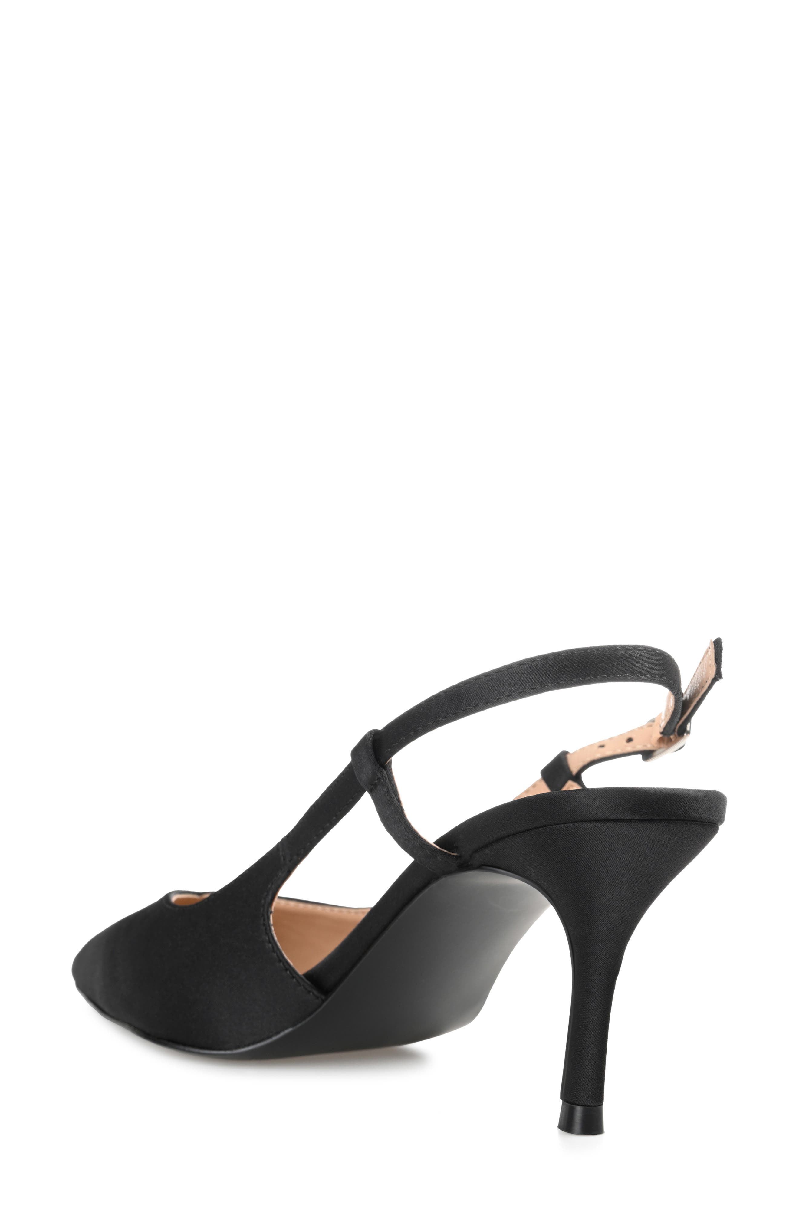 Journee Collection Knightly Pointed Toe Slingback Pump, Alternate, color, Black