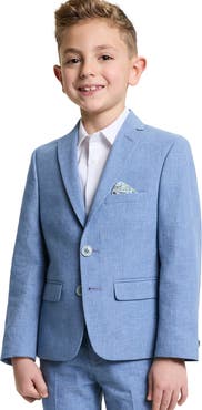 Tallia Kids' Light Blue Linen Blend Suit Jacket
