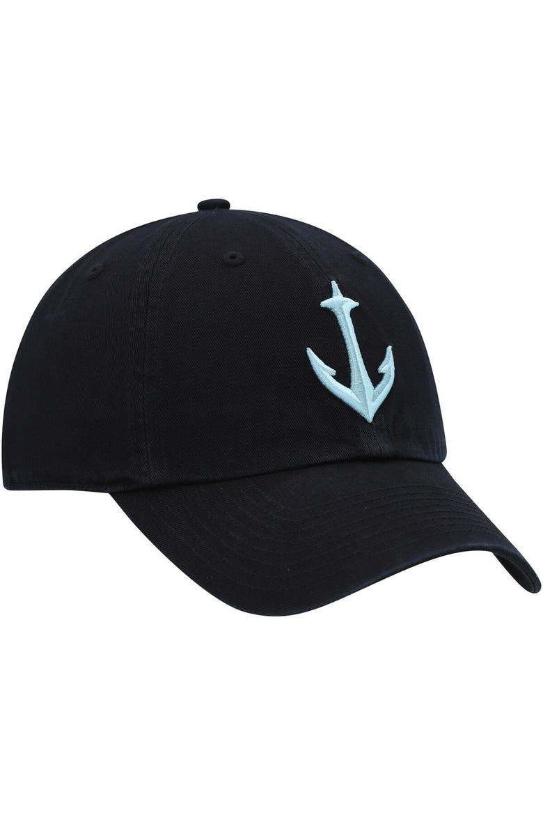Women's '47 Black Seattle Kraken Clean Up Adjustable Hat, Alternate, color, Black
