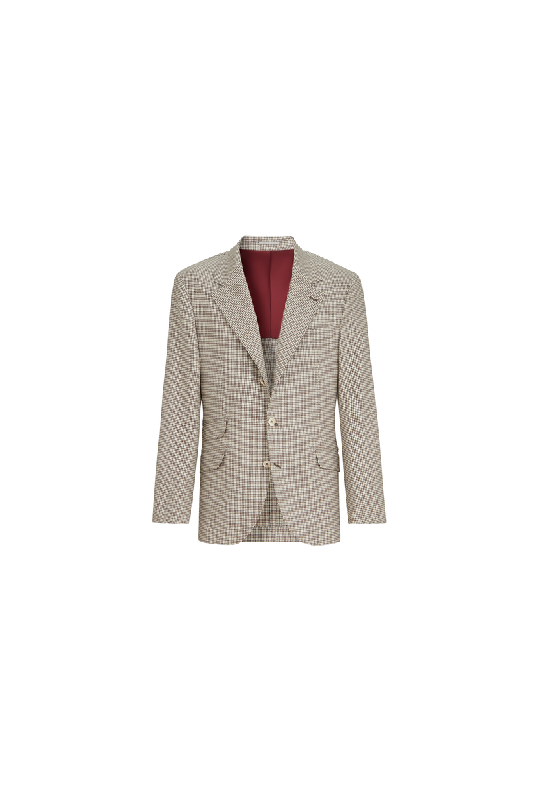 Wool, alpaca and silk houndstooth deconstructed Cavallo blazer, Alternate, color, Stone Grey