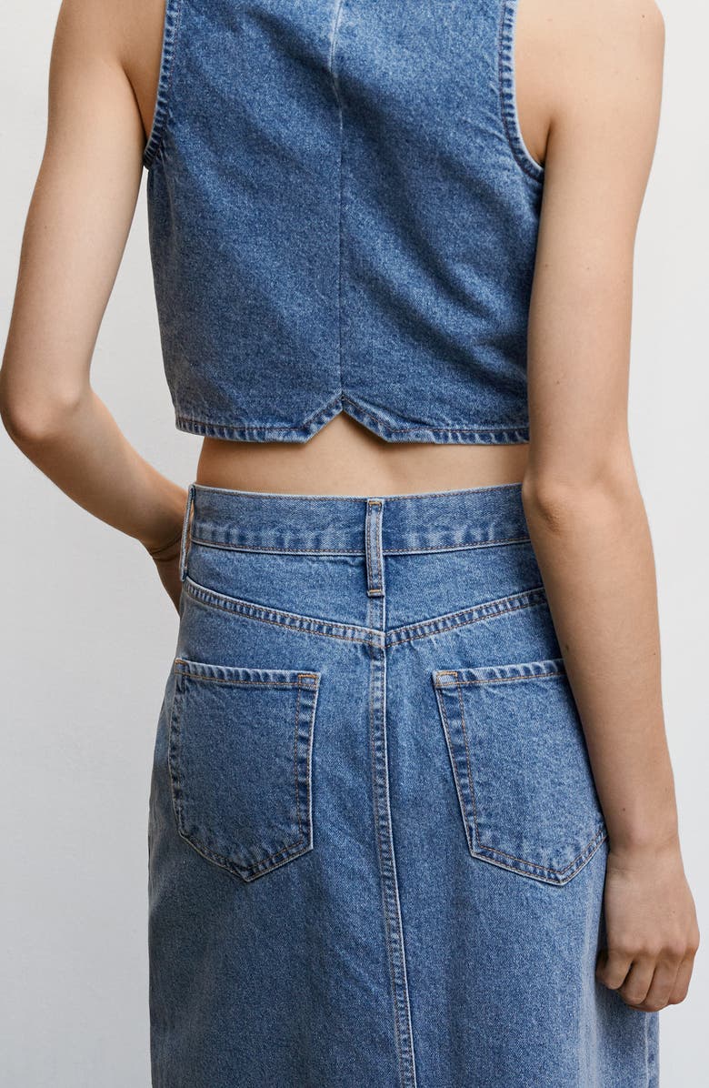 MANGO Denim Maxi Skirt, Alternate, color, Medium Blue
