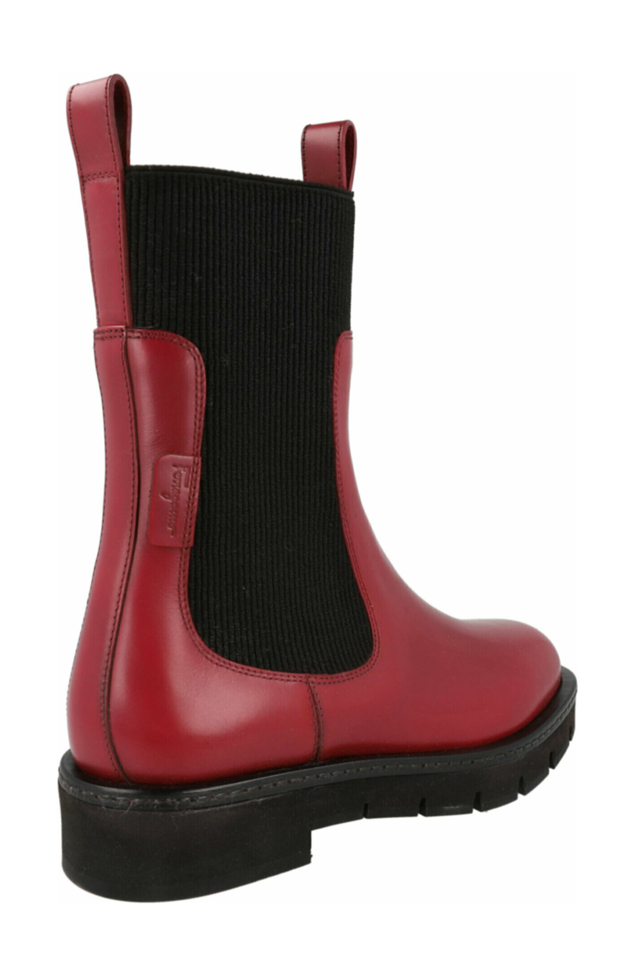 FERRAGAMO Rook Leather Chelsea Boot, Alternate, color, Red