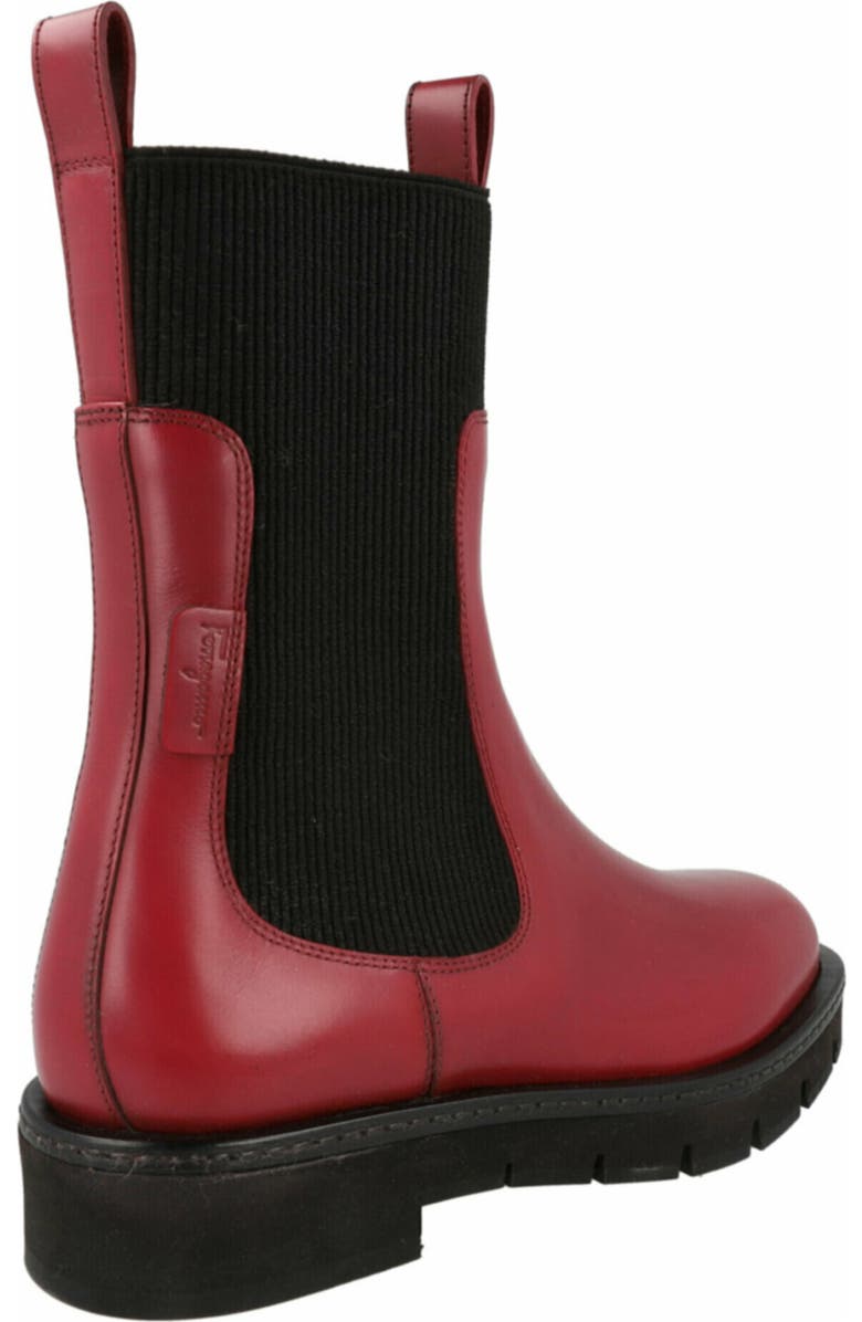 FERRAGAMO Rook Leather Chelsea Boot, Alternate, color, Red