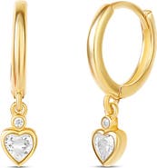 SHYMI Mini Bezel Drop Huggie Hoop Earrings