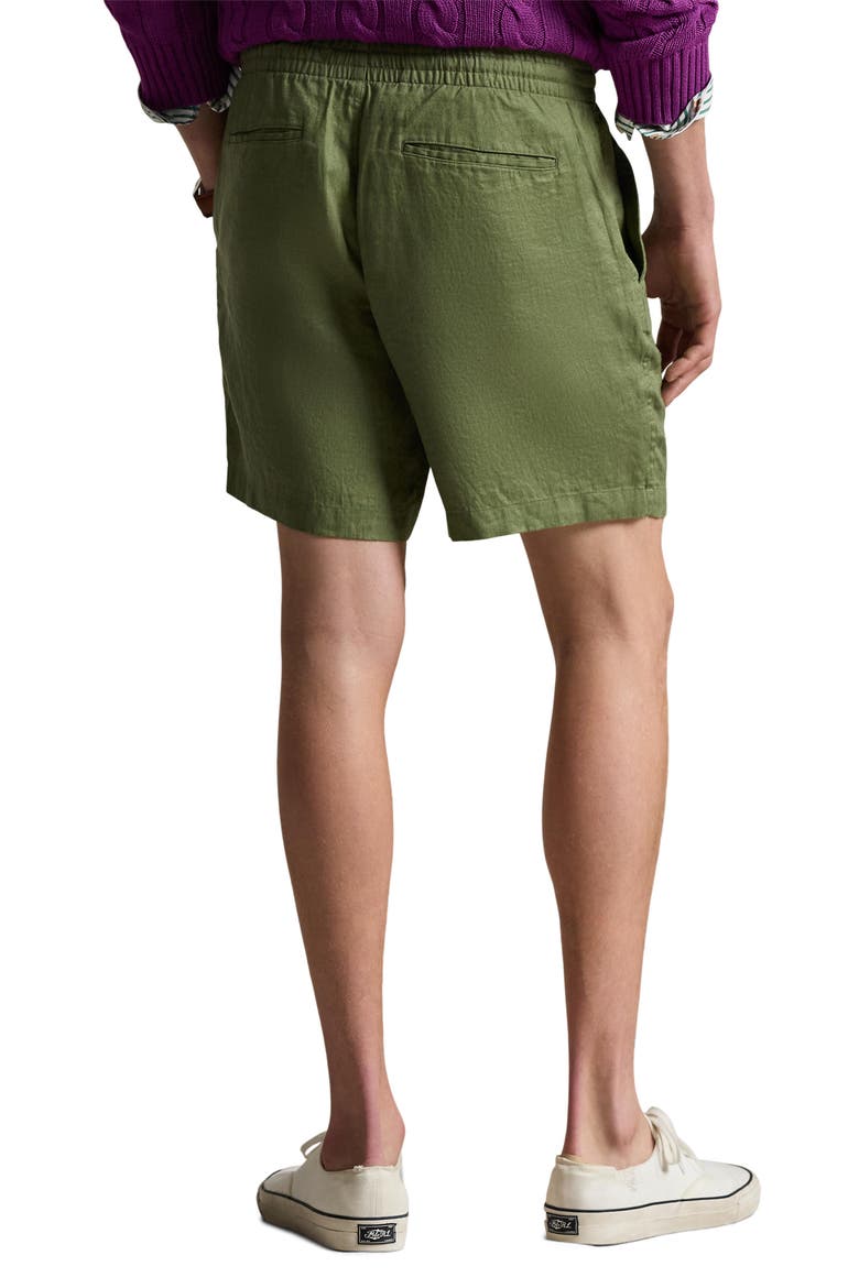 Polo Prepster 6-Inch Drawstring Linen Shorts, Alternate, color, GARDEN TRAIL