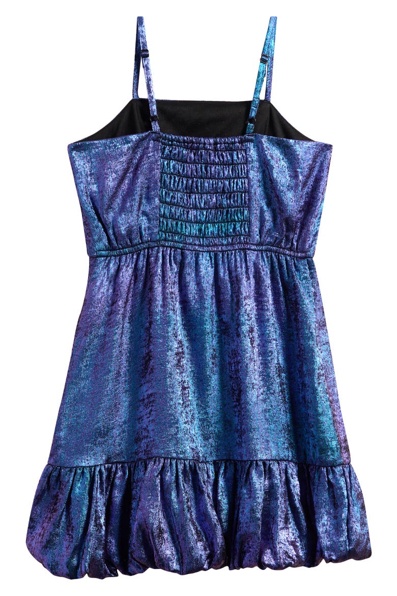 Kids' Liquid Shimmer Bubble Hem Party Dress, Alternate, color, BLUE PURPLE SHIMMER
