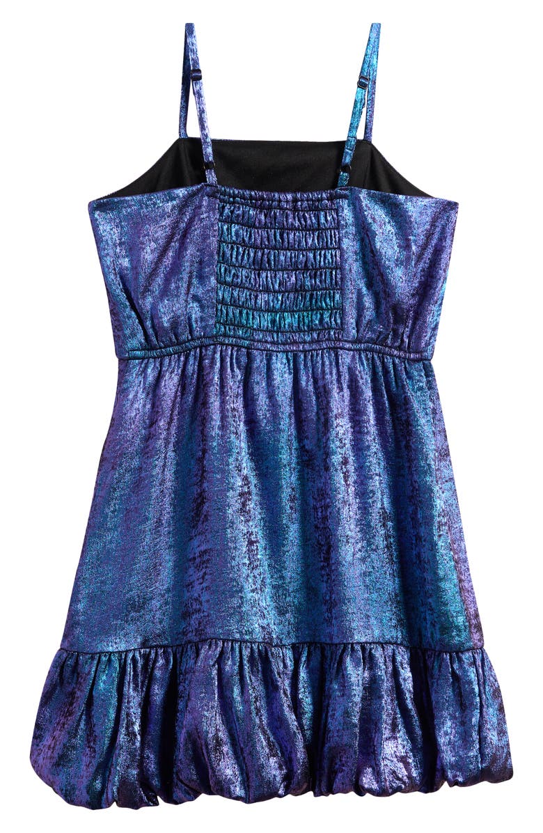 Ava & Yelly Kids' Liquid Shimmer Bubble Hem Party Dress, Alternate, color, Blue Purple Shimmer