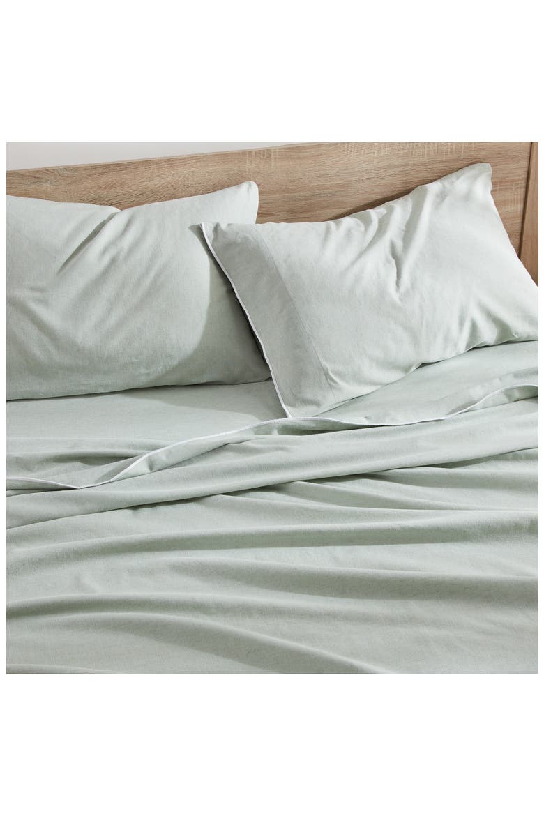 Washed Linen & Cotton Sheet Set, Alternate, color, SAGE