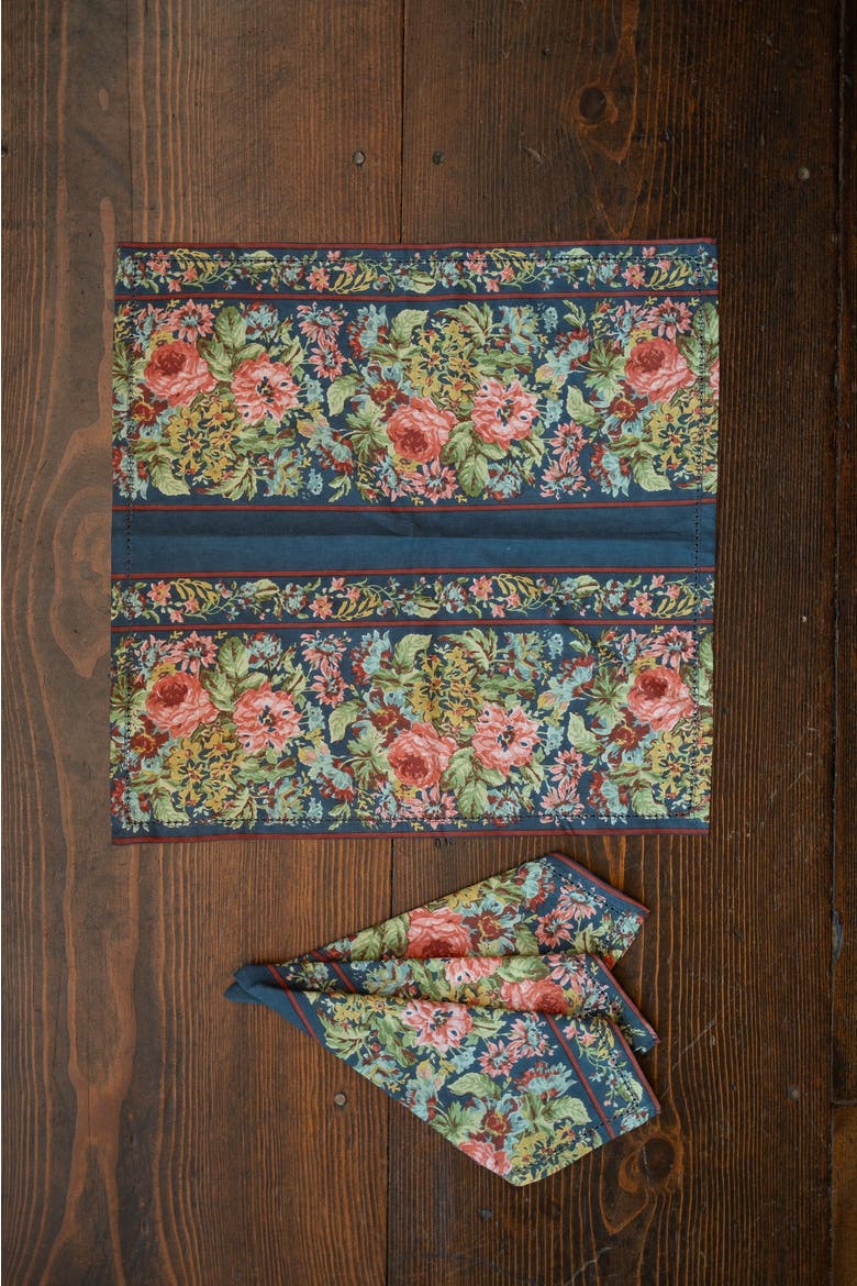 Eternal Rose Luncheon Napkins, Set of 4, Alternate, color, Navy