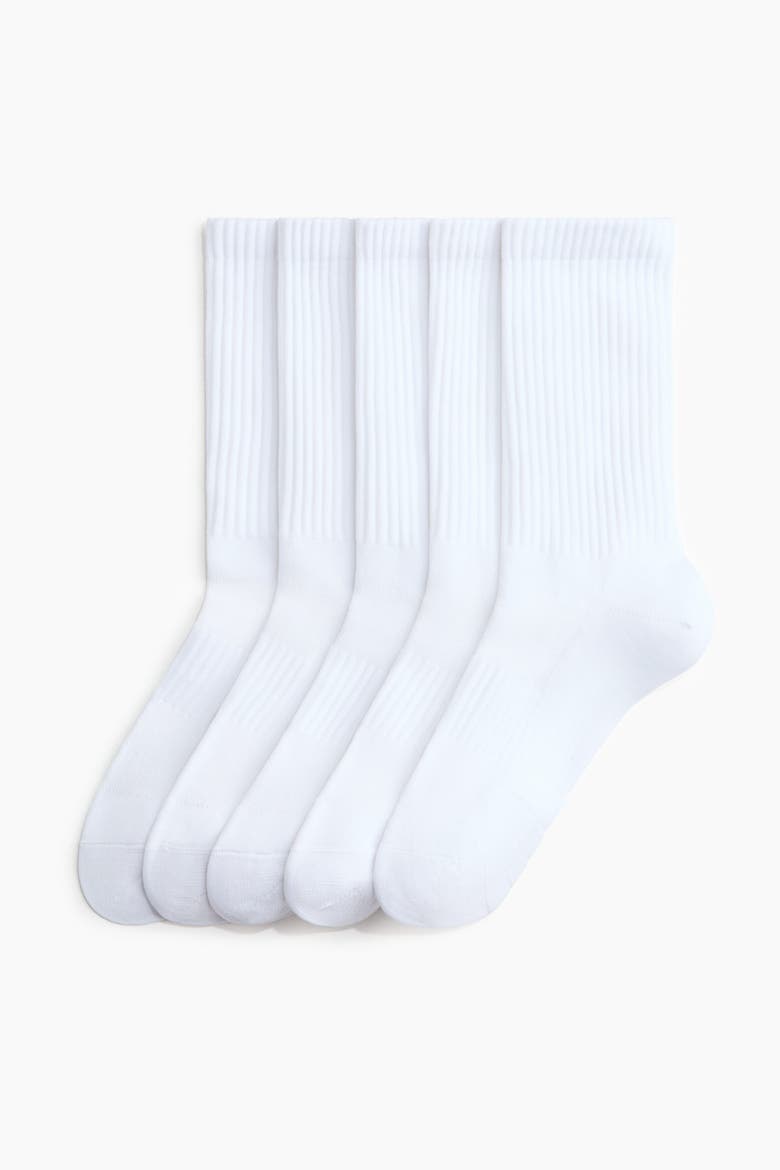 5-pack Sports Socks With Drymove, Main, color, White
