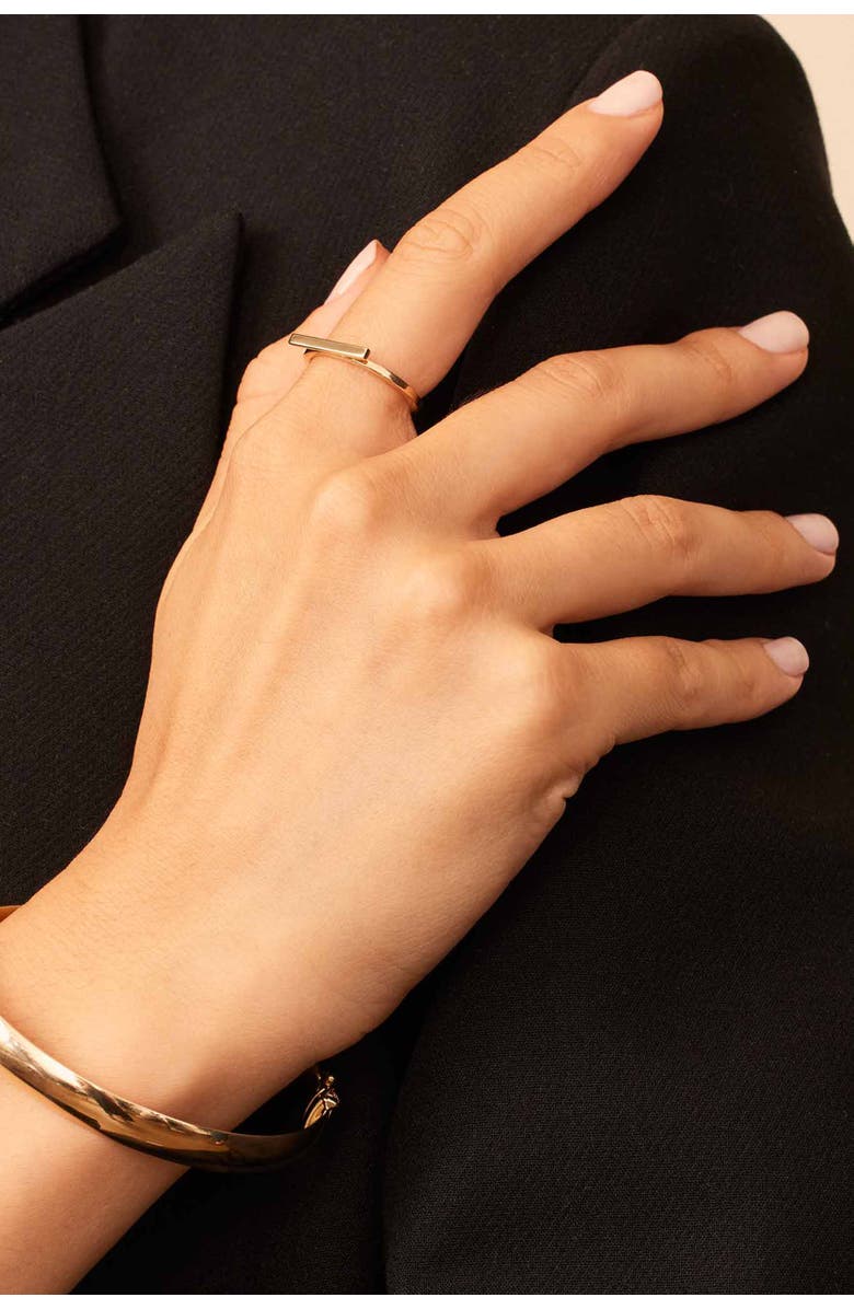 Oradina 14K Gold Brooklyn Bar Ring, Alternate, color, White Gold