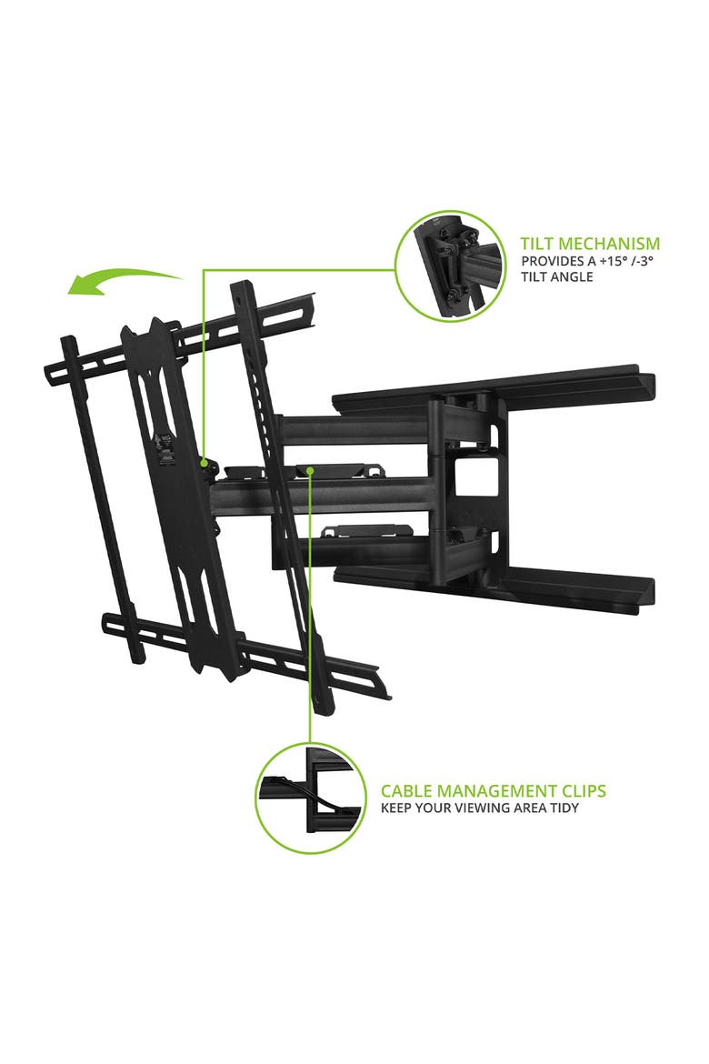 PDX680 Articulating Full Motion TV Mount for 39" - 80" TV, Alternate, color, Black
