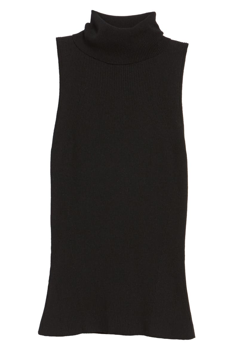 Sleeveless Turtleneck Top, Alternate, color, BLACK