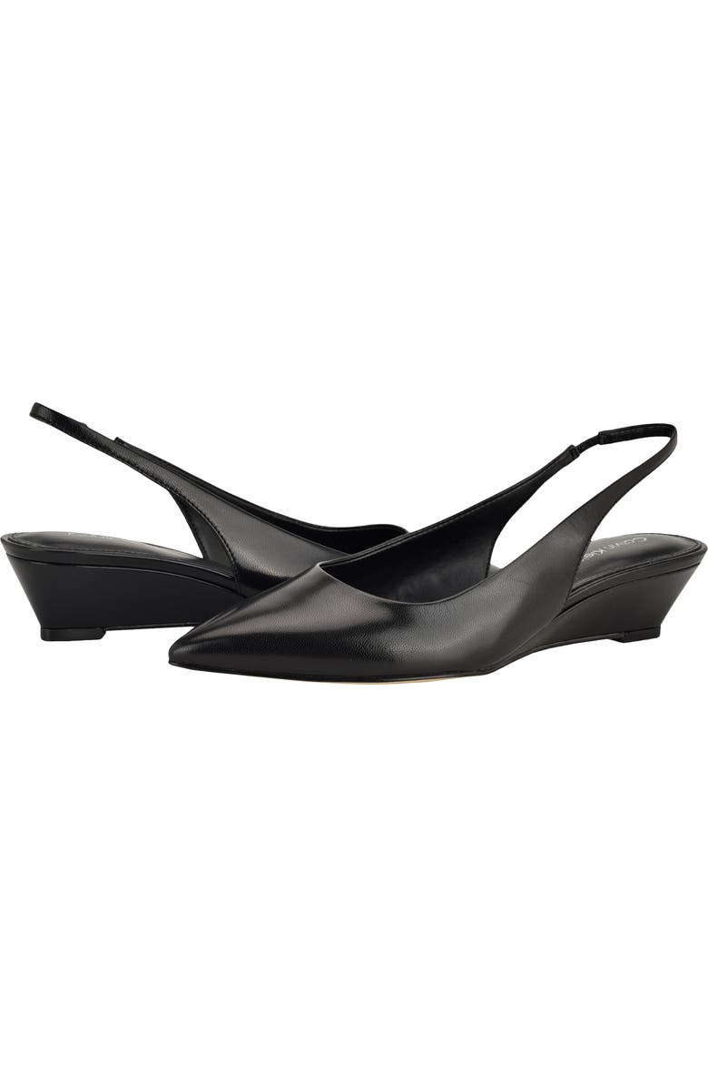 Calvin Klein Mavalyn Slingback Pointed Toe Wedge Pump, Alternate, color, Black