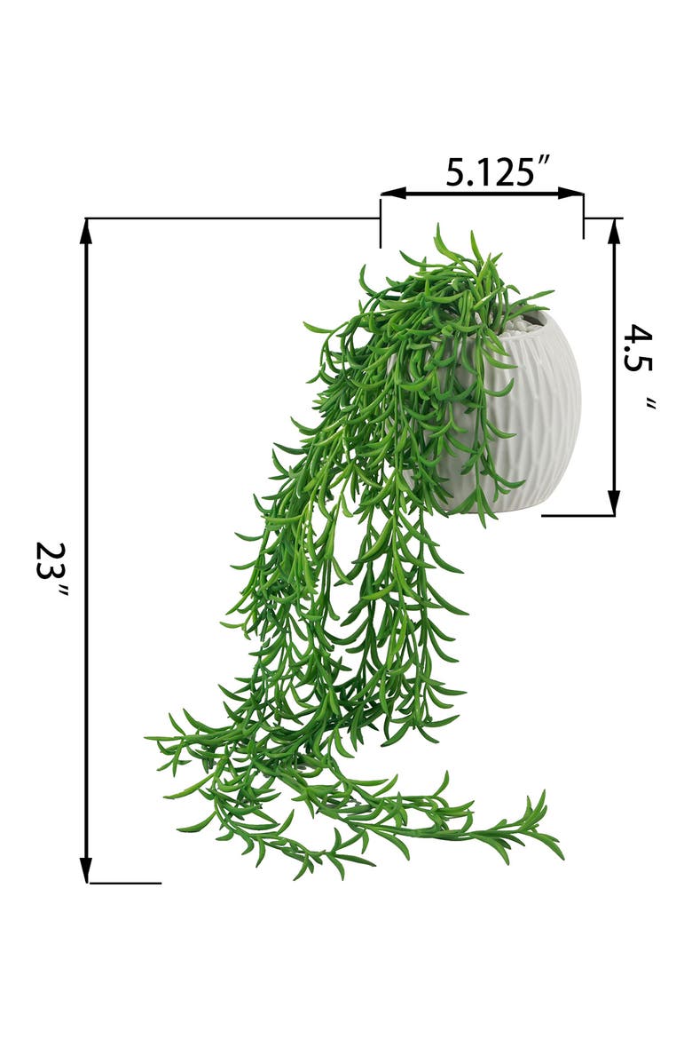 String of Bananas in Ceramic Vase - 4", Alternate, color, WHITE/GREEN