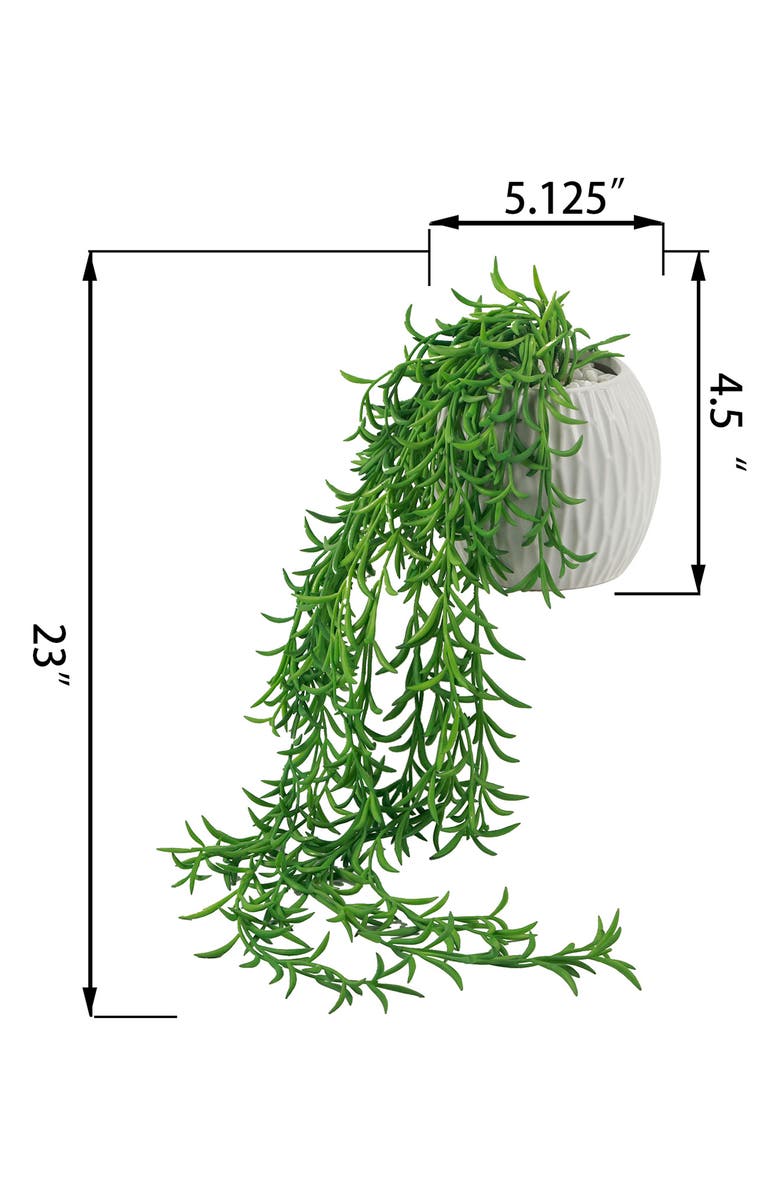 FLORA BUNDA String of Bananas in Ceramic Vase - 4", Alternate, color, White/Green