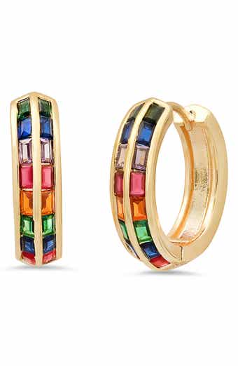 HMY JEWELRY Crystal Hoop Earrings