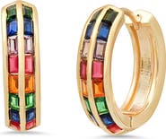 HMY JEWELRY Crystal Hoop Earrings
