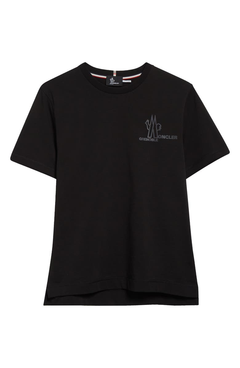 Moncler Logo Embellished T-Shirt, Alternate, color, Black