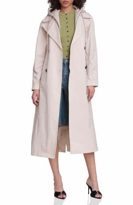 Quilted Hoodie Cotton & Nylon Trench Coat