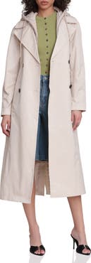 Avec Les Filles Quilted Hoodie Cotton & Nylon Trench Coat